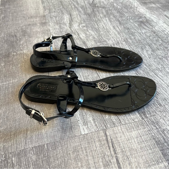 Black Coach "Pansy" Sandals Size 8 - Picture 3 of 9